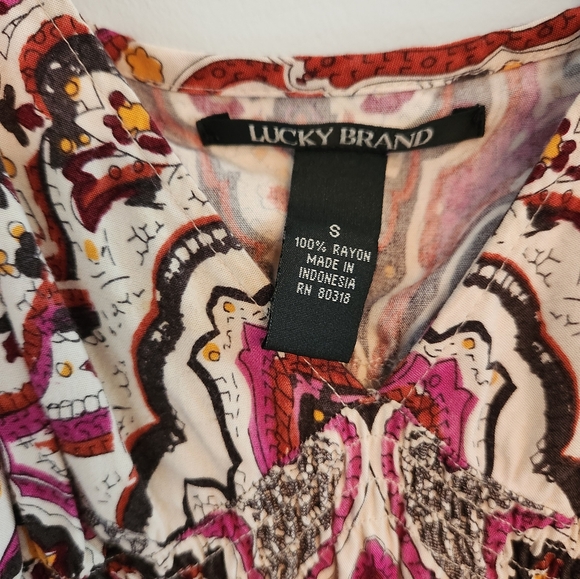 Lucky Brand BOHO Spaghetti Strap Dress. Non wrinkle fabric. Size S - Picture 4 of 5